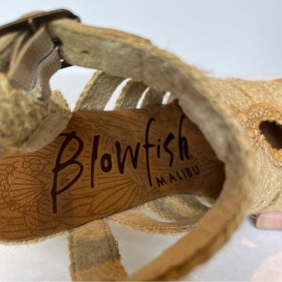 Blowfish Malibu Tan Rope Wedge Sandals with Braided Design Size 6 - Picture 6 of 9